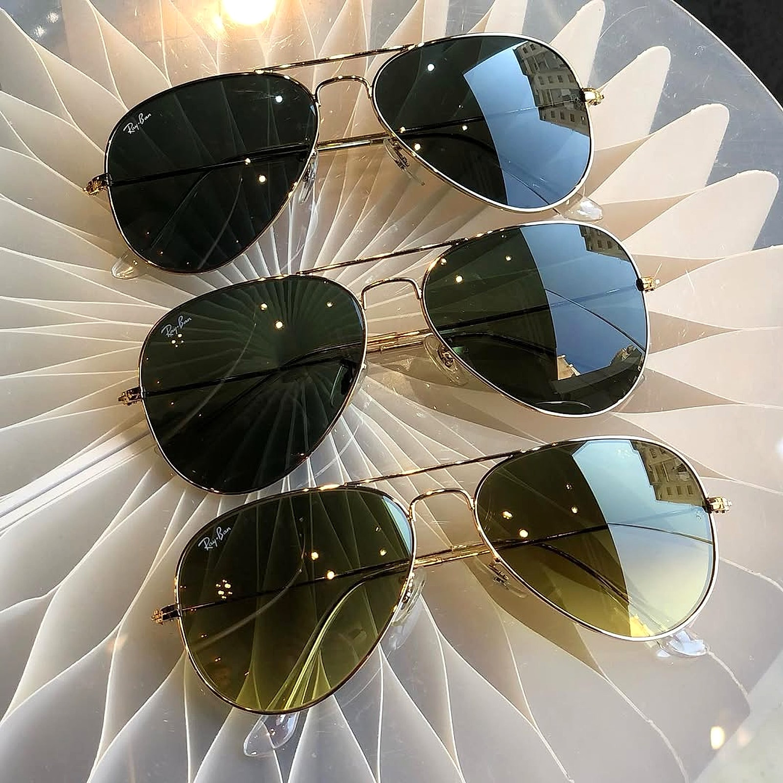 Aviator RB3025 58mmblack goldG15 GoldLight green gold