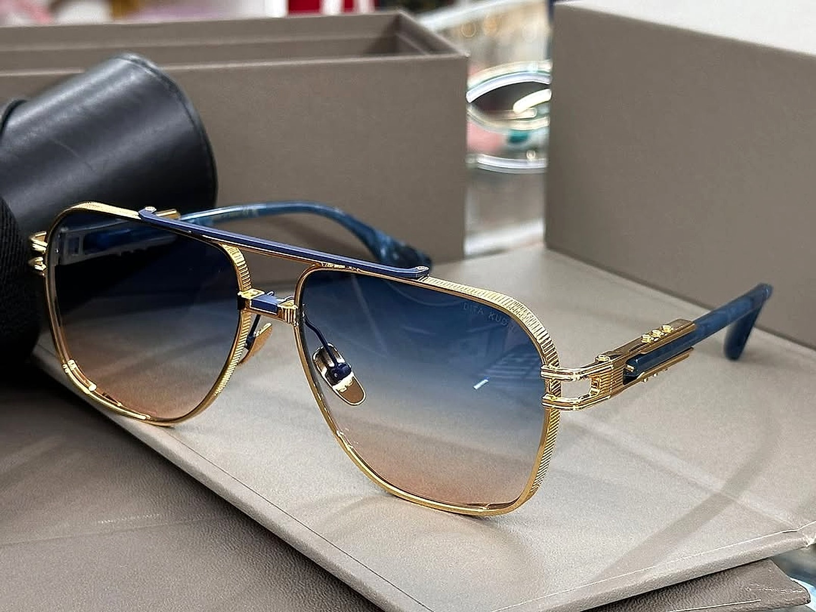 Dita Kudru In Blue and Gold